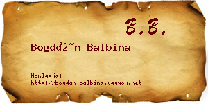Bogdán Balbina névjegykártya